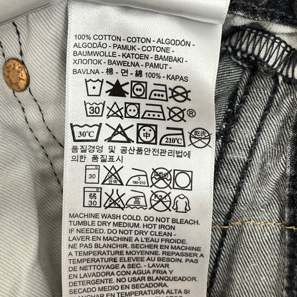 Vtg Levi's 501 Jeans Mens 42x32 Made In USA Black Button Fly Straight Denim - Picture 11 of 13